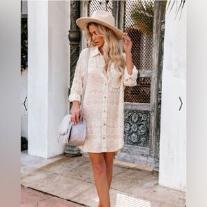 VICI Train Of Thought Button Down Shirt Dress